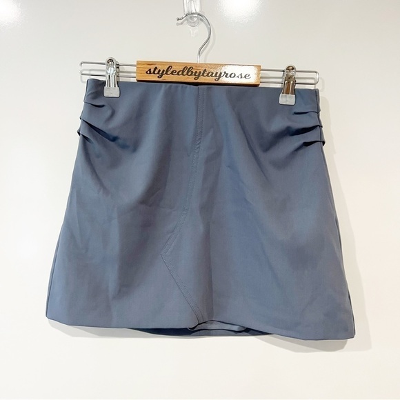 Zara Blue Ruched Mini Skirt - Picture 4 of 13